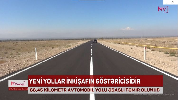 NAXÇIVANDA 66,45 KİLOMETR AVTOMOBİL YOLU ƏSASLI TƏMİR OLUNUB<font color=red> - VİDEO</font>
