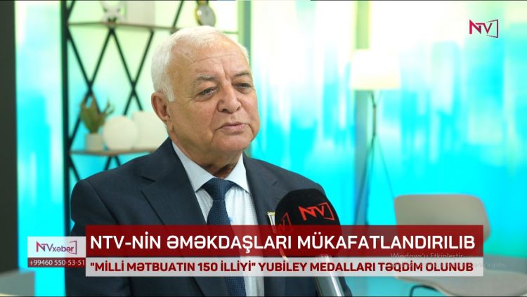 NTV-nin əməkdaşlarına “Azərbaycan milli mətbuatının 150 illiyi” yubiley medalları təqdim olunub<font color=red> - VİDEO</font>