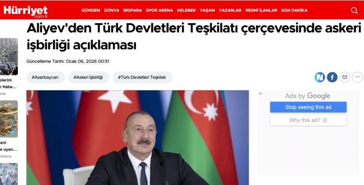 Türkiyə mediası Prezident İlham Əliyevin yerli telekanallara müsahibəsinə geniş yer ayırıb<font color=red> - FOTOLAR</font>