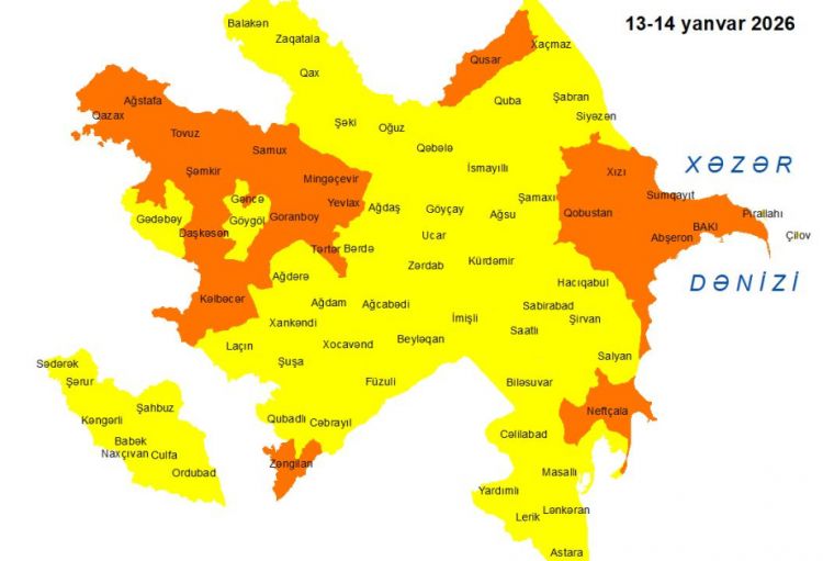 Küləkli hava şəraiti ilə bağlı sarı və narıncı xəbərdarlıq verilib