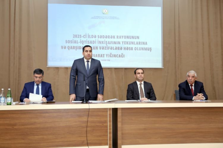 Sədərəkdə ötən ilin sosial-iqtisadi inkişafının yekunları və qarşıda duran vəzifələrə dair hesabat tədbiri keçirilib<font color=red> - FOTOLAR</font>
