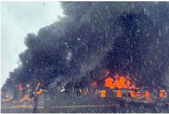 Türkiyədə fabrik yanır