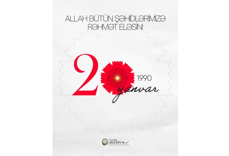 Prezident İlham Əliyev 20 Yanvar faciəsi ilə əlaqədar paylaşım edib