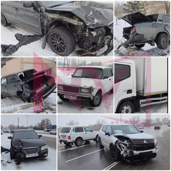 Naxçıvanda güclü qar qəzalara səbəb olub