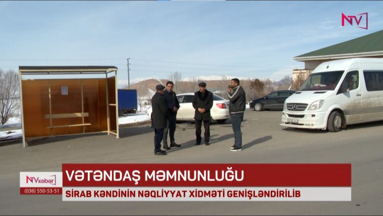 SİRAB KƏNDİNİN NƏQLİYYAT XİDMƏTİ GENİŞLƏNDİRİLİB<font color=red> - VİDEO</font>