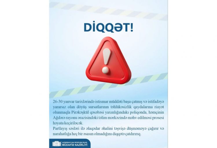 İstismar müddəti başa çatmış və istifadəyə yararsız olan döyüş sursatları məhv ediləcək