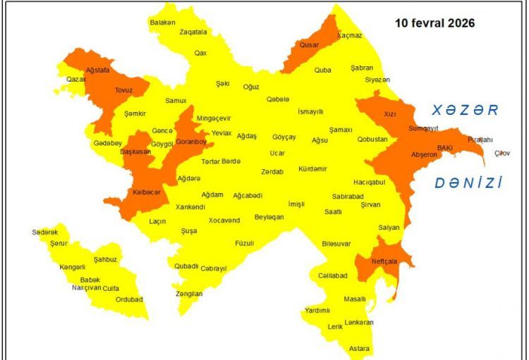 Küləkli hava şəraiti ilə bağlı sarı və narıncı xəbərdarlıq verilib