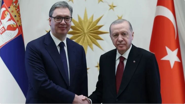 Ərdoğan Serbiya prezidenti ilə görüşüb<font color=red> - FOTOLAR</font>