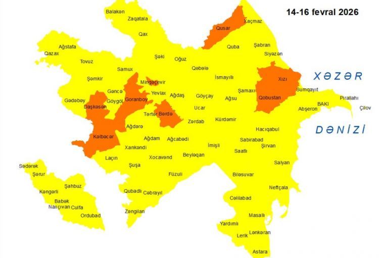 Küləkli hava şəraiti ilə bağlı sarı və narıncı xəbərdarlıq verilib