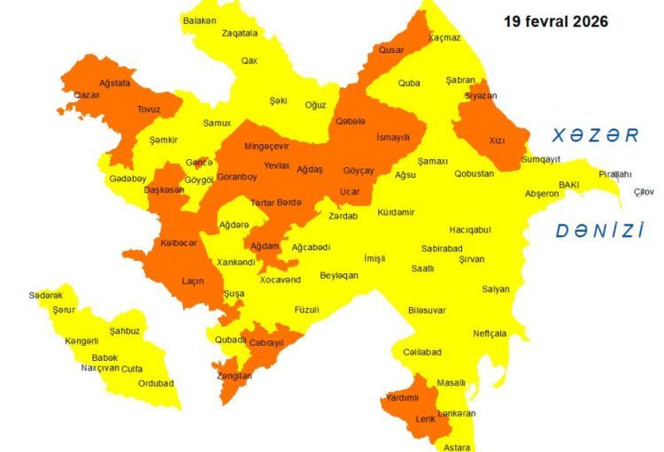 Küləkli hava şəraiti ilə bağlı sarı və narıncı xəbərdarlıq verilib