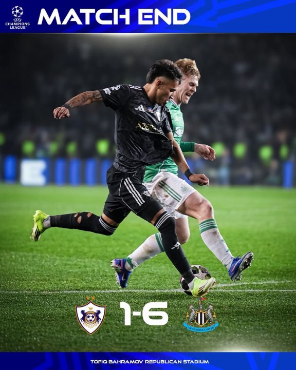 UEFA Çempionlar Liqası: "Qarabağ" Bakıda "Nyukasl"a böyük hesabla uduzub