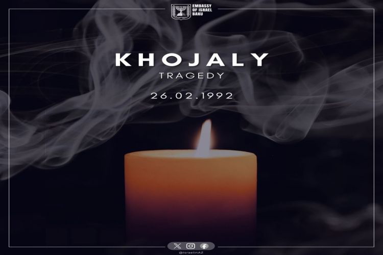İsrailin Azərbaycandakı səfirliyi Xocalı soyqırımı ilə bağlı paylaşım edib