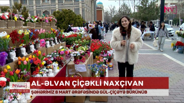 NAXÇIVAN ŞƏHƏRİ 8 MART ƏRƏFƏSİNDƏ GÜL-ÇİÇƏYƏ BÜRÜNÜB<font color=red> - VİDEO</font>