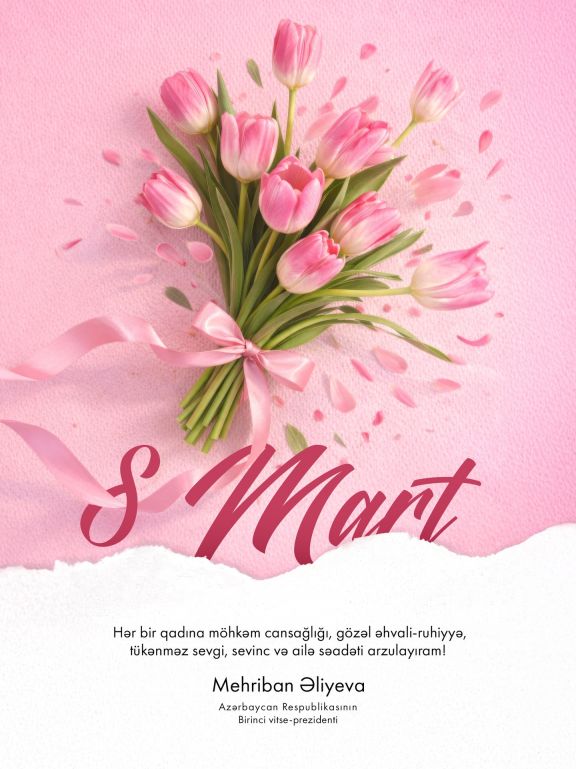 Mehriban Əliyeva Azərbaycan qadınlarını təbrik edib
