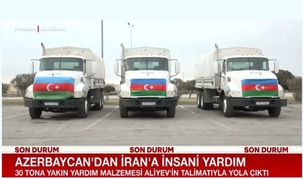 "Haber Global" Azərbaycandan İrana göndərilən humanitar yardımla bağlı süjet hazırlayıb<font color=red> - VİDEO</font>