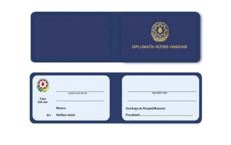 Bəzi diplomatik xidmət əməkdaşlarına verilən vəsiqənin nümunəsi təsdiqlənib
