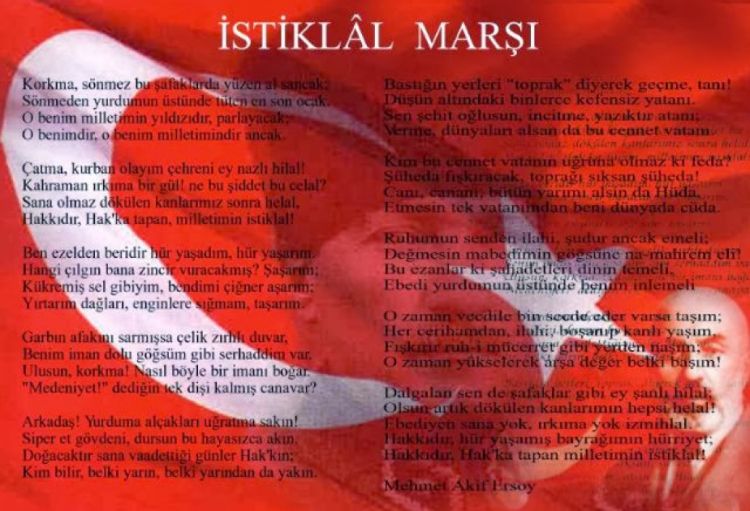 Türkiyə İstiqlal Marşının yazılmasının 105-ci ildönümünü qeyd edir