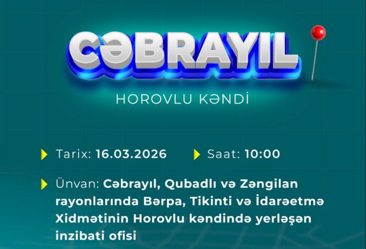 Cəbrayılın Horovlu kəndində vakansiyalar təqdim olunacaq