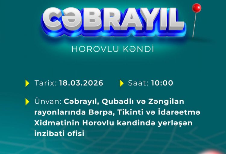 Cəbrayılın Horovlu kəndində növbəti əmək yarmarkası təşkil olunacaq