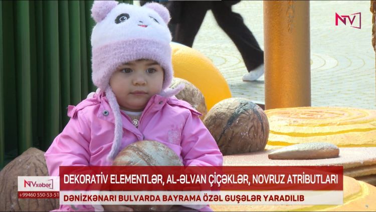 DƏNİZKƏNARI BULVARDA BAYRAMA ÖZƏL GÜŞƏLƏR YARADILIB<font color=red> - VİDEO</font>