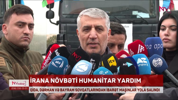 Azərbaycandan İrana növbəti humanitar yardım yola salınıb<font color=red> - VİDEO</font>
