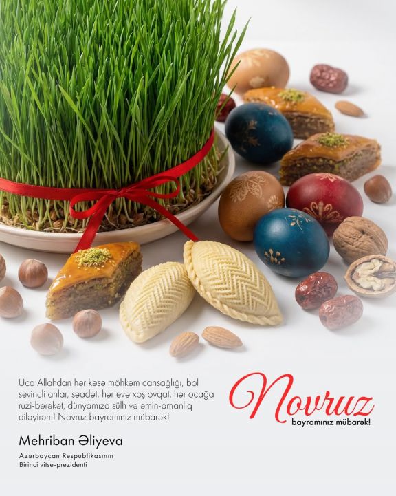 Birinci Vitse-prezident Mehriban Əliyeva Novruz bayramı münasibətilə paylaşım edib