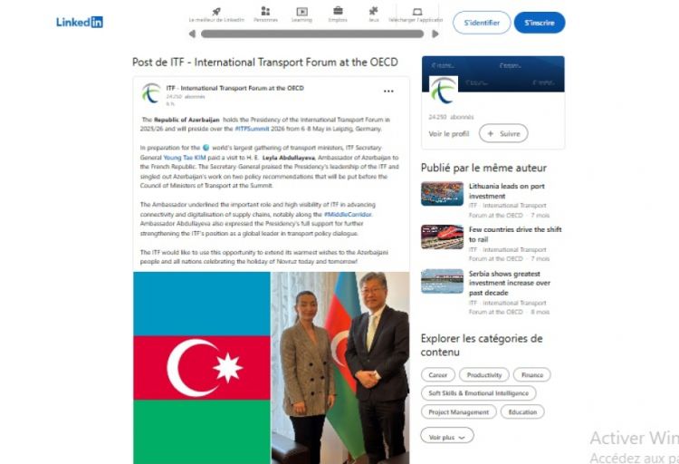 Azərbaycan Beynəlxalq Nəqliyyat Forumuna sədrlik edəcək