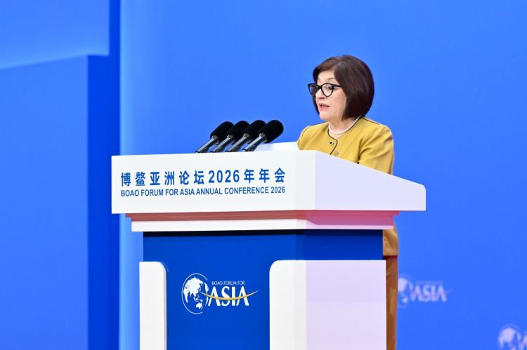 Sahibə Qafarova Boao Forumunda Azərbaycanın qlobal təşəbbüslərindən danışıb<font color=red> - FOTOLAR</font>