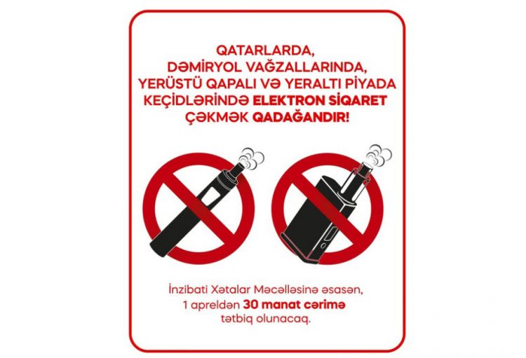 Qatar və vağzallarda elektron siqaret çəkənlərə cərimə tətbiq olunacaq