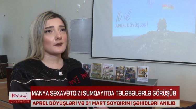 MANYA SƏXAVƏTQIZI SUMQAYITDA TƏLƏBƏLƏRLƏ GÖRÜŞÜB<font color=red> - VİDEO</font>