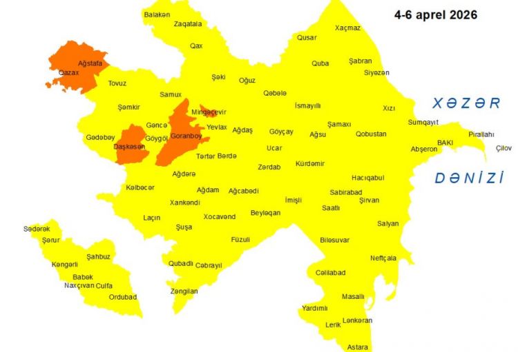 Küləkli hava şəraiti ilə bağlı sarı və narıncı xəbərdarlıq verilib