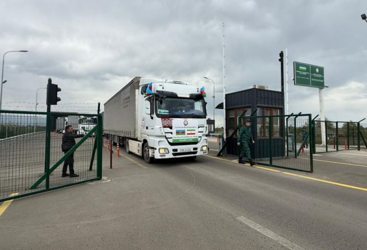 Növbəti humanitar yardım “Cənub-Astara” buraxılış məntəqəsindən İrana yola salınıb