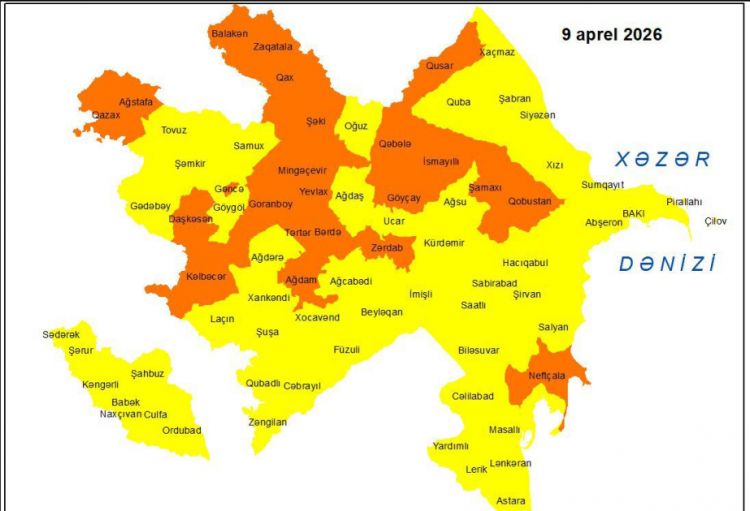 Küləkli hava şəraiti ilə bağlı sarı və narıncı xəbərdarlıq verilib