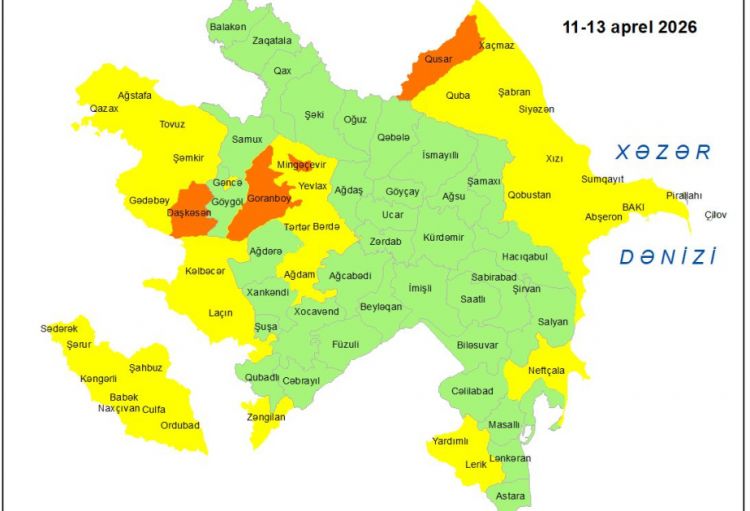 Küləkli hava şəraiti ilə bağlı sarı və narıncı xəbərdarlıq verilib