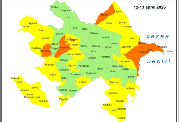 Küləkli hava şəraiti ilə bağlı sarı və narıncı xəbərdarlıq verilib