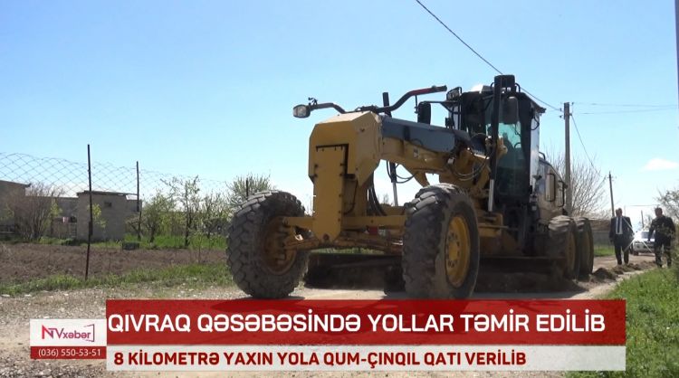 QIVRAQ QƏSƏBƏSİNDƏ YOLLAR TƏMİR EDİLİB<font color=red> - VİDEO</font>