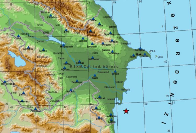 Xəzər dənizində zəlzələ qeydə alınıb