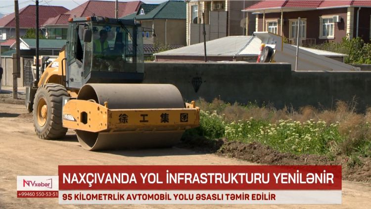 Naxçıvanda 95,6 km-lik avtomobil yolunu əhatə edən əsaslı təmir işləri davam etdirilir<font color=red> - VİDEO</font>
