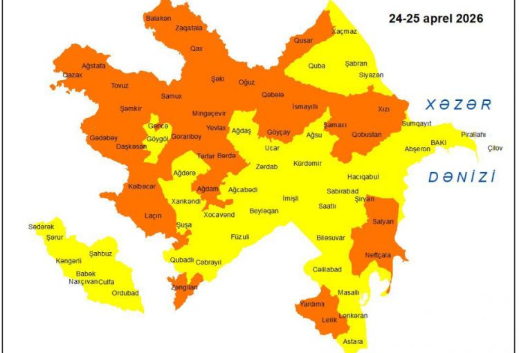 Küləkli hava şəraiti ilə bağlı sarı və narıncı xəbərdarlıq verilib