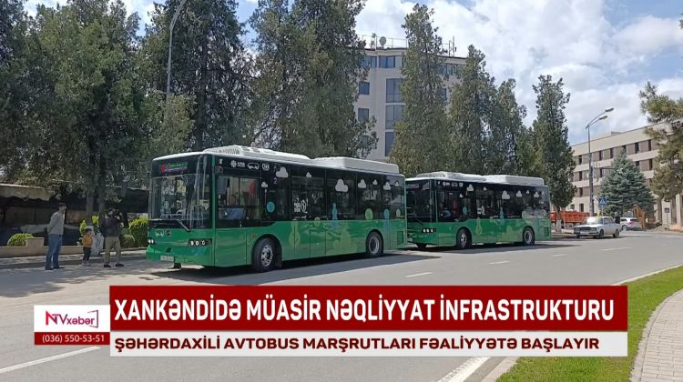 Xankəndidə şəhərdaxili avtobus marşrutları fəaliyyətə başlayıb<font color=red> - VİDEO</font>