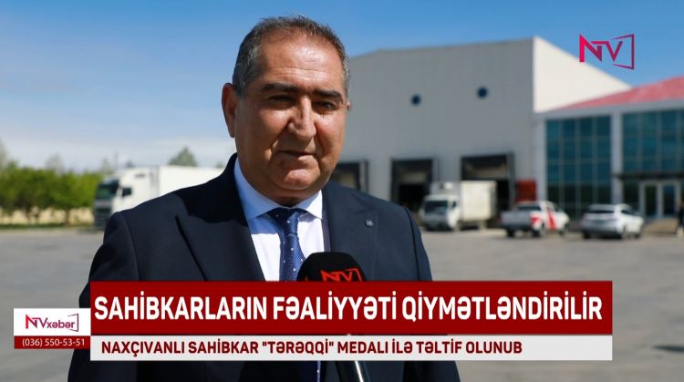 NAXÇIVANLI SAHİBKAR "TƏRƏQQİ" MEDALI İLƏ TƏLTİF OLUNUB<font color=red> - VİDEO</font>