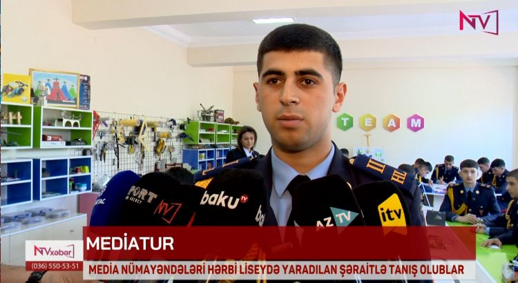 Naxçıvanda media nümayəndələri Heydər Əliyev adına Hərbi Liseydə yaradılan şəraitlə tanış olublar<font color=red> - VİDEO</font>
