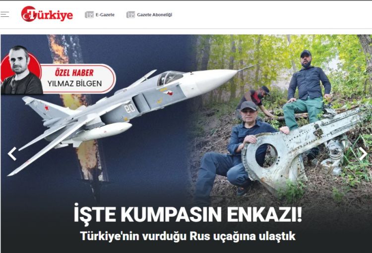 Media: Suriyanın şimalında Türkiyə Hərbi Hava Qüvvələrinin vurduğu SU-24M təyyarəsinin qalıqları 11 ildən sonra tapılıb