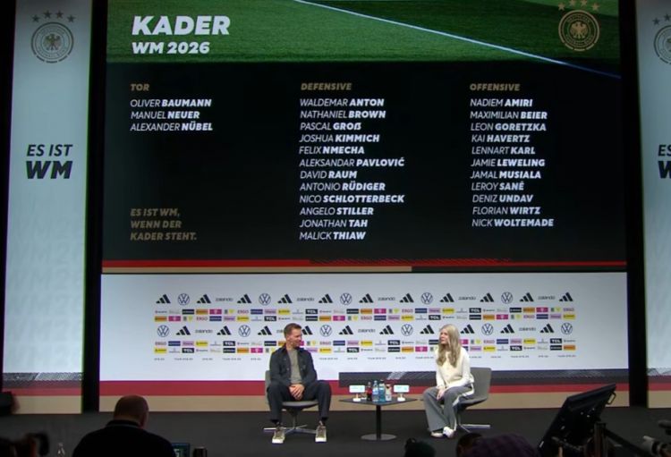 Futbol üzrə Almaniya millisinin dünya çempionatı üçün heyəti açıqlanıb
