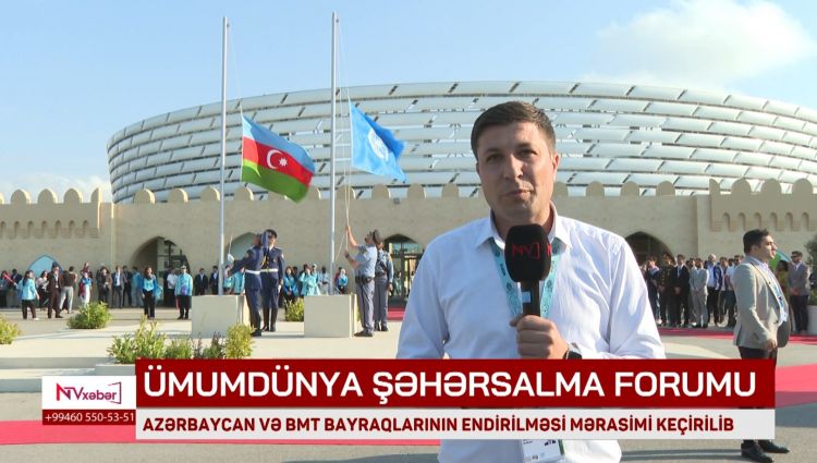 WUF13: Azərbaycanın və BMT-nin bayraqlarının endirilməsi mərasimi keçirilib<font color=red> - VİDEO</font>