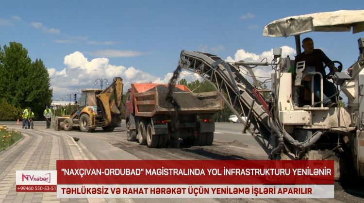 “Naxçıvan-Ordubad” magistral avtomobil yolunda cari təmir işləri icra olunu<font color=red> - VİDEO</font>
