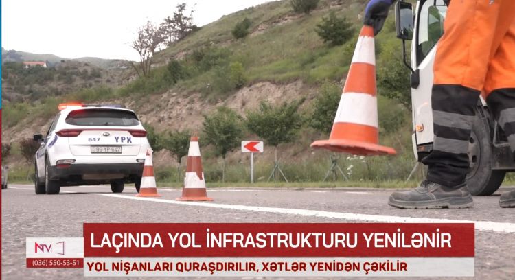 Laçında yol infrastrukturu yenilənir<font color=red> - VİDEO</font>