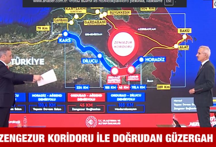 Türkiyənin nəqliyyat naziri: 2030-cu ilədək Zəngəzur dəhlizinin açılması gözlənilir