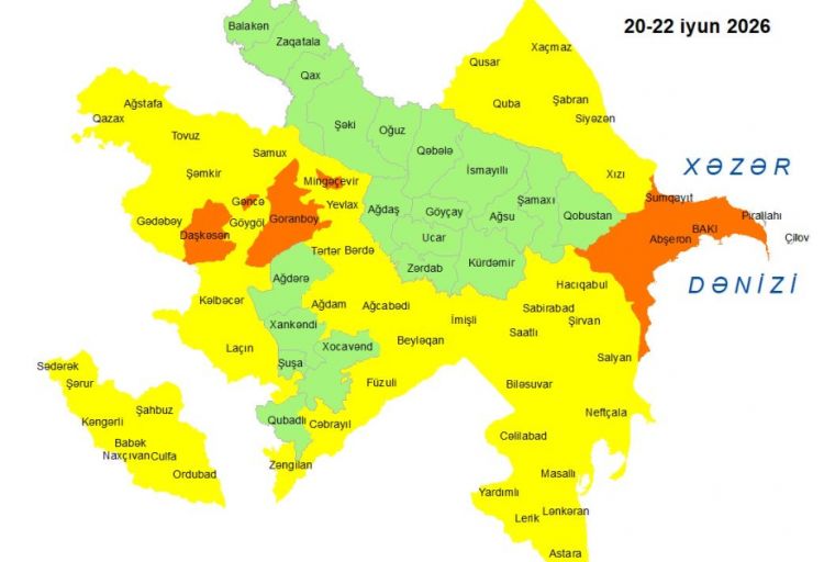Küləkli hava şəraiti ilə bağlı sarı və narıncı xəbərdarlıq verilib