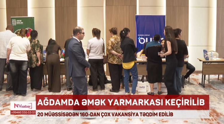 Ağdamda keçirilən əmək yarmarkasında 20 müəssisədən 160-dan çox vakansiya təqdim edilib<font color=red> - VİDEO</font>